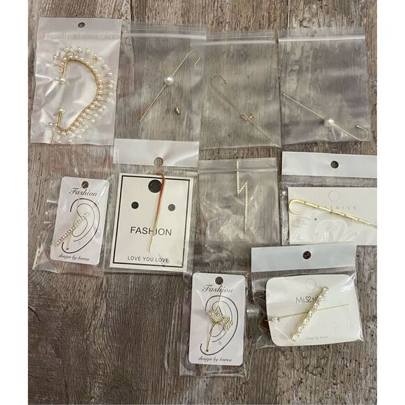 Earring Jewelry Ear Crawler Wrap Hook Gift Set Lot #12 - Picture 1 of 5